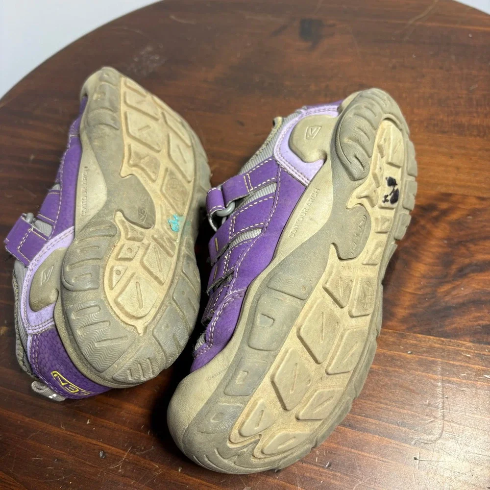 Keen Hiking Shoes Girls 1 Purple Moxie Sport Trail Bungee Hook Loop‎ Athletic